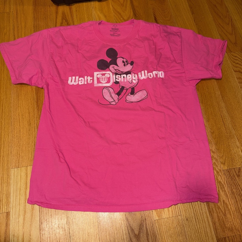 Disneyland Resort Walt Disney World T-Shirt Mickey Mouse Cotton Pink Mens XL